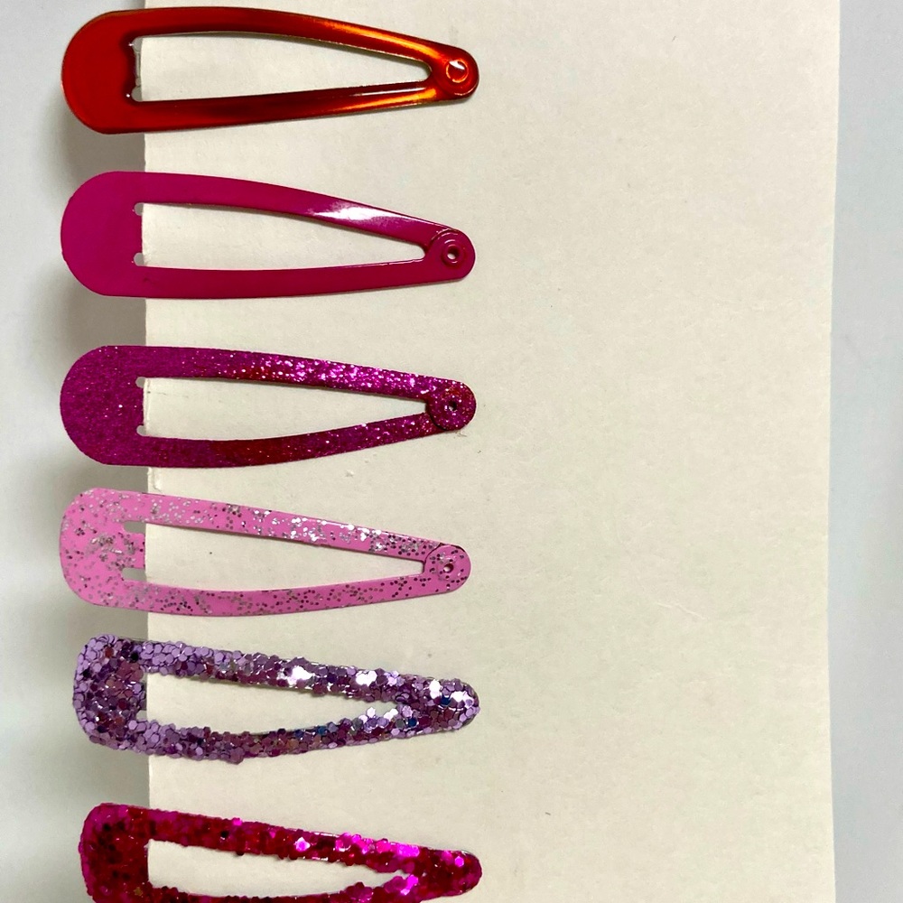 Love these! Pink Hair Clips and One Red Hair Clip